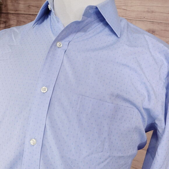 BROOKS BROTHERS REGENT NON-IRON BLUE BUTTON DOWN DRESS SHIRT 16.5 2/3 - Picture 2 of 6